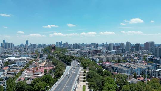 湖北武汉城市交通4K航拍高清视频