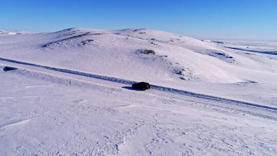 新疆冰封的喀纳斯雪原视频素材模板下载