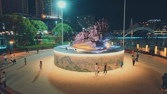 广丰月兔广场雕塑夜景