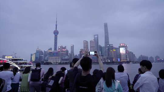 上海外滩灯光夜景视频素材模板下载
