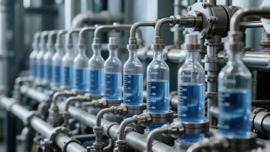 工厂瓶装液体生产流水线