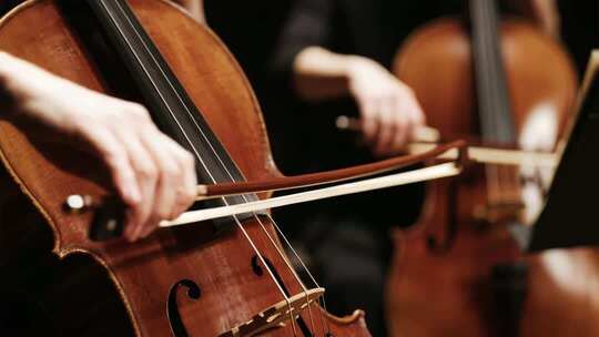 大提琴演奏手部特写