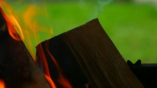 烧火的木块