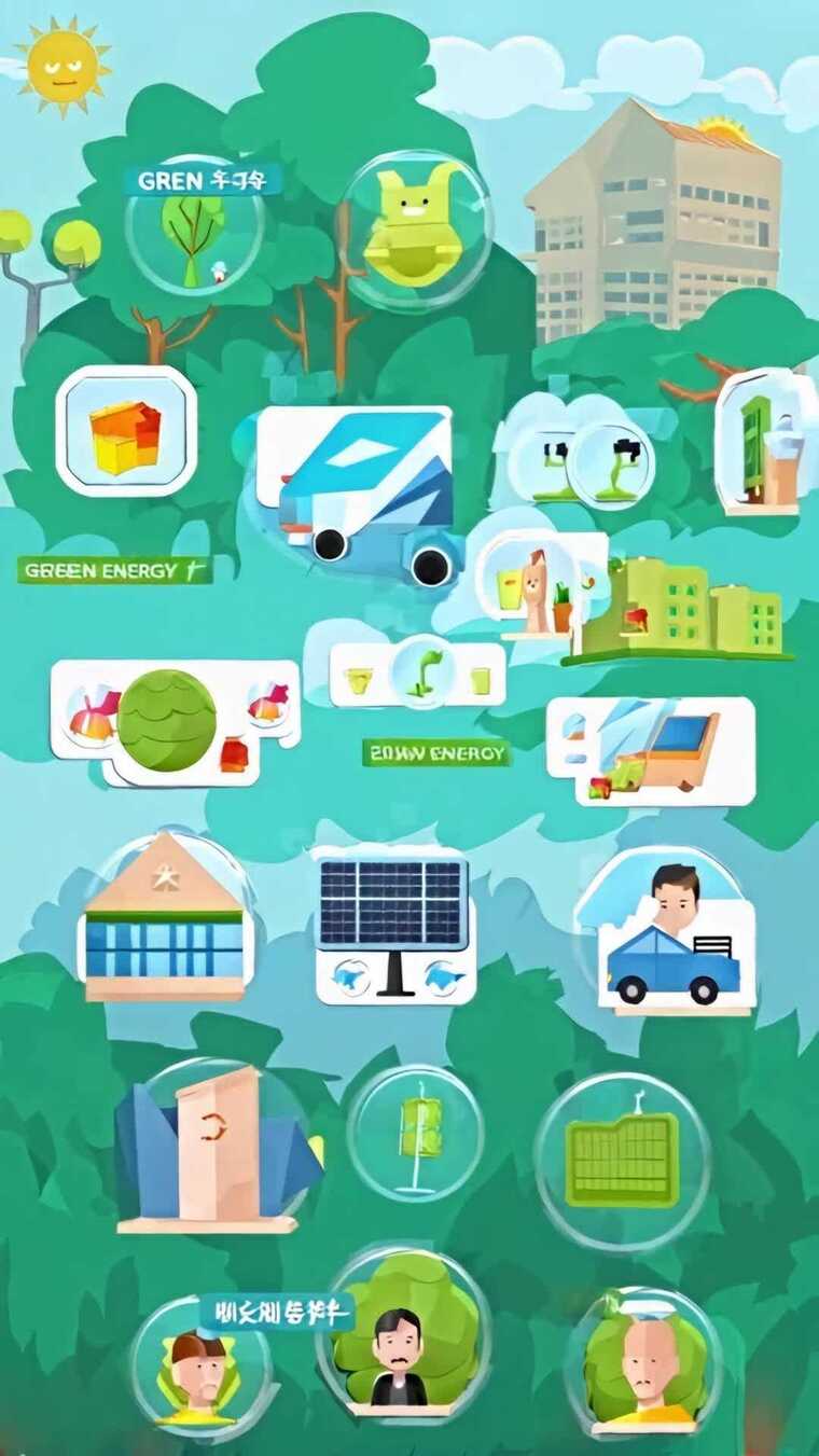 绿色新能源主题卡通画面