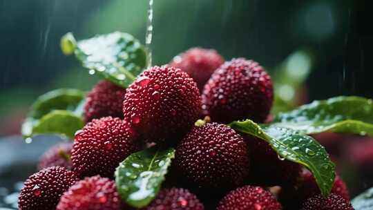 新鲜杨梅特写画面