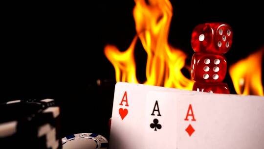 赌场上用骰子和纸牌着火的游戏