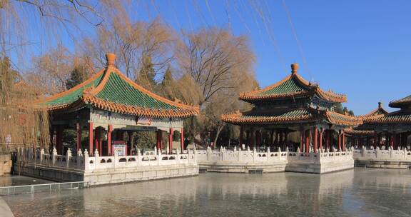 北京4K拍摄北海公园五龙亭