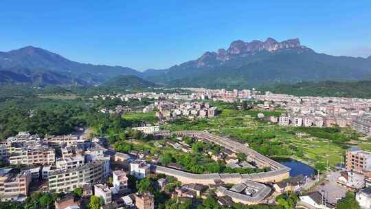 航拍福建漳州平和庄上土楼乡村风光