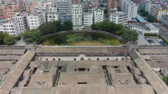 深圳鹤湖新居客家围屋航拍