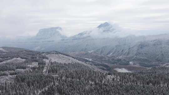 航拍四川大瓦山雪景