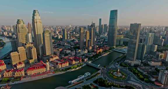 4K高清航拍天津城市建筑