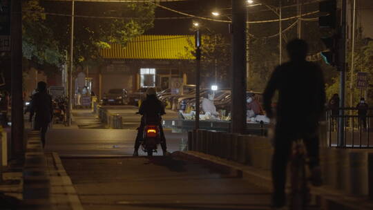 路灯 夜晚空镜 道路夜景