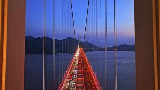 西堠门大桥 夜景 舟山跨海大桥 桥梁