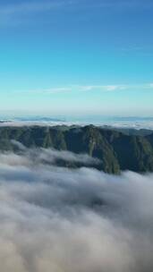 航拍大自然高山云海湖北神农架