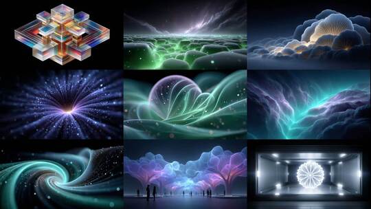 光影交织梦幻空间抽象艺术无限延伸高清在线视频素材下载