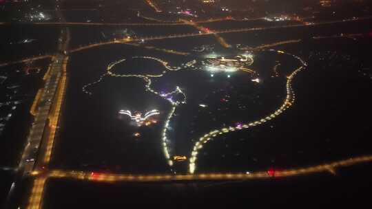 航拍 雄安 冬季 夜景 晚上 航拍雄安夜景