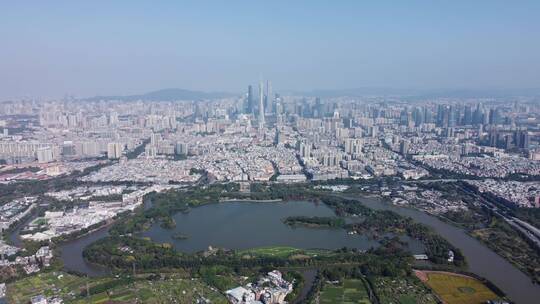 广州城区城市风光航拍