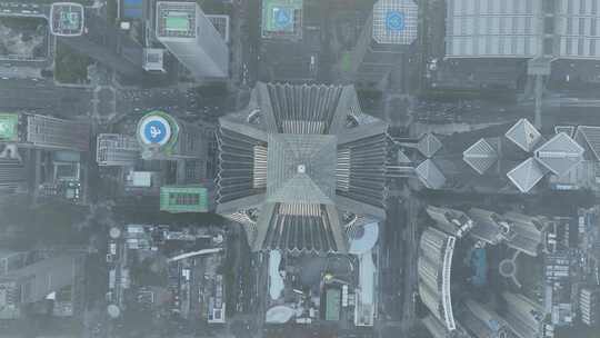 深圳平安金融中心高视角航拍俯视