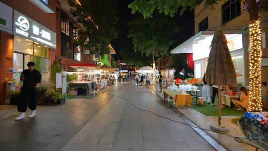 街头路边摊地摊经济市井集市街景夜市视频素材模板下载