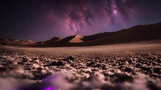 沙漠星空夜景