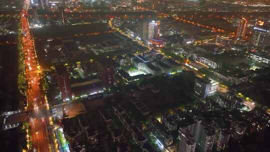 杭州钱塘新区下沙文泽路夜晚夜景车流视频素