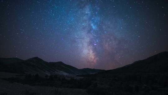 星空银河夜晚天文自然美景夜晚繁星视频素材模板下载