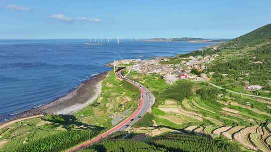 福建平潭岛环岛路治愈系海景航拍