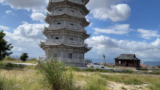 雁阵塔鳌山胜景4K实拍视频