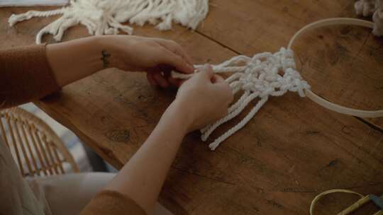 女人，Macrame，刺绣，艺术家