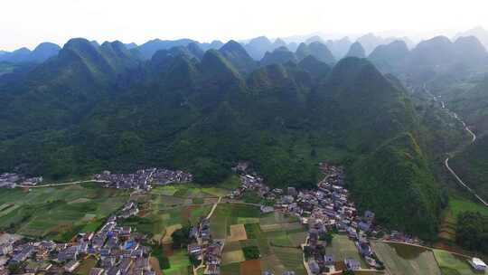 贵州黔西南兴义万峰林景区田园风光风景航拍视频素材模板下载