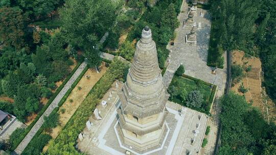 北京 房山云居寺 古塔航拍