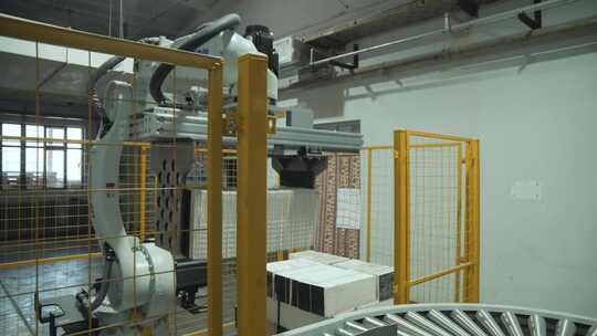 印刷工厂 机械臂 科技 印刷机 4k
