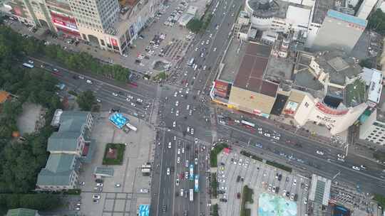 航拍山东济宁城市交通视频素材模板下载