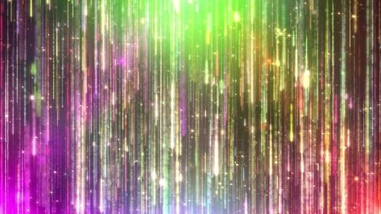 彩色绚丽闪耀粒子唯美光线五彩粒子雨视频