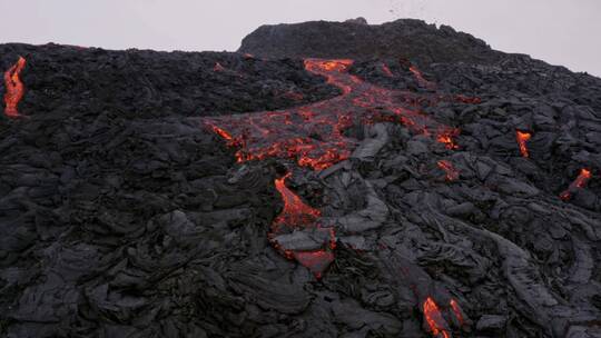 火山岩浆特写镜头视频素材模板下载