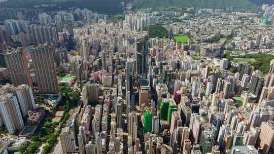 香港旺角航拍大景视频素材模板下载