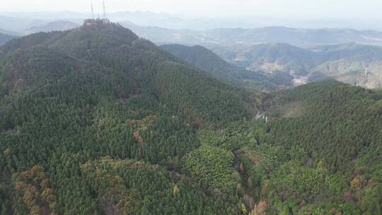 城市风光盖楼建筑风景山川农田种植