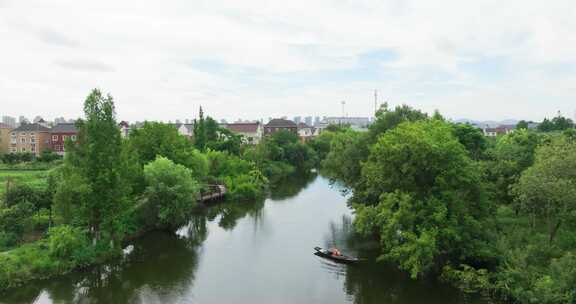 杭州市西湖区三墩兰里公园兰里景区航拍