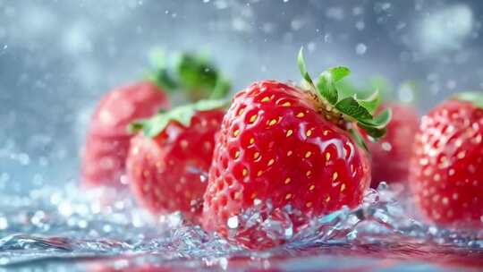 红色草莓浆果广告特写创意宣传有机健康水果
