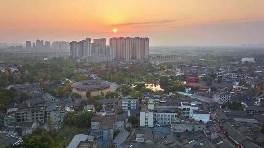 成都洛带古镇夕阳延时