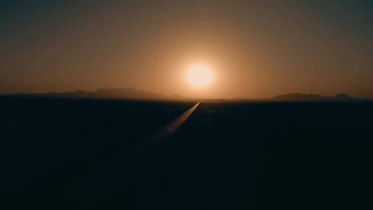 平原沙漠山丘公路日出日落美丽自然风光景观视频素材模板下载