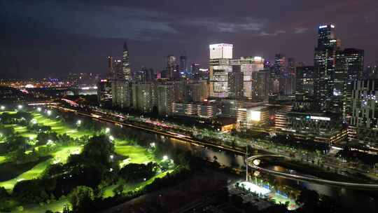 深圳南山区建筑群夜景航拍合集