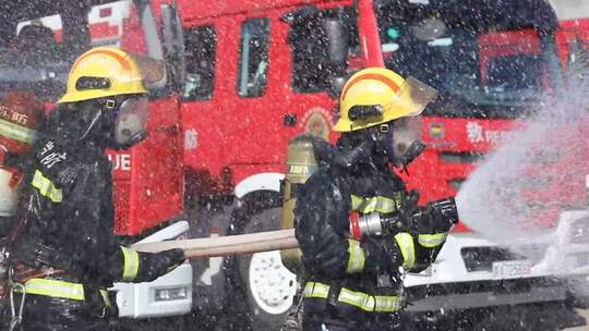 消防员灭火救援视频素材模板下载