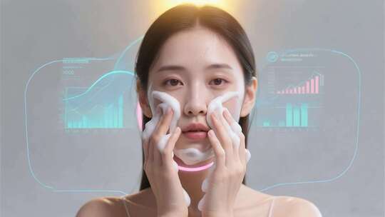 洗面奶 洁面乳泡沫清洁效果  广告素材