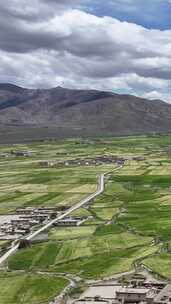 高清竖屏航拍西藏日喀则萨迦县风景合集