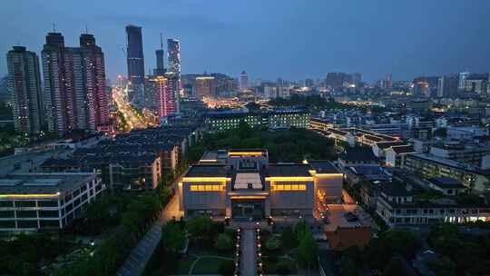 航拍徐州博物馆夜景,汉文化徐州旅游宣传片