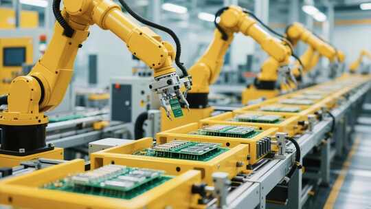 工厂机器人自动化生产线