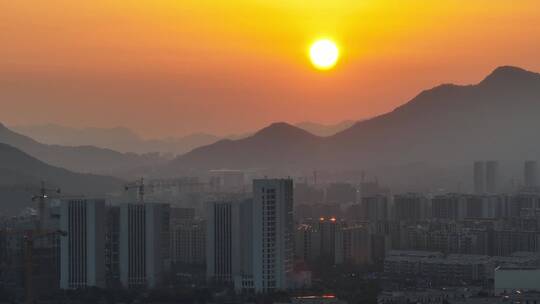 杭州日落 转塘日落航拍