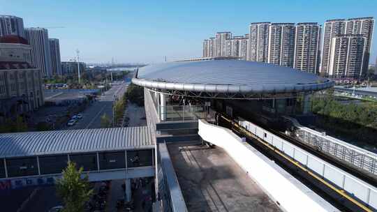 武汉黄陂汉口北地铁交通总站航拍视频素材模板下载