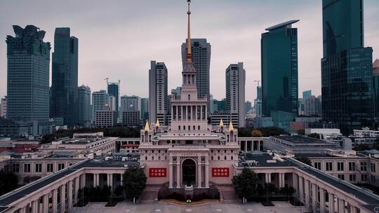 上海展览中心航拍